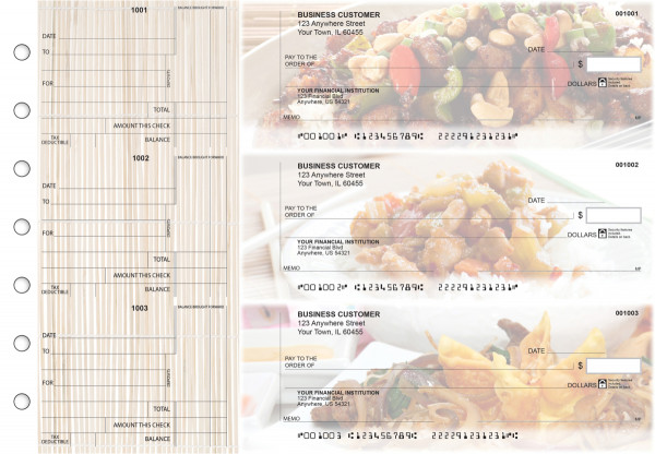 Chinese Cuisine Standard Counter Signature Business Checks | BU3-CDS04-SCS