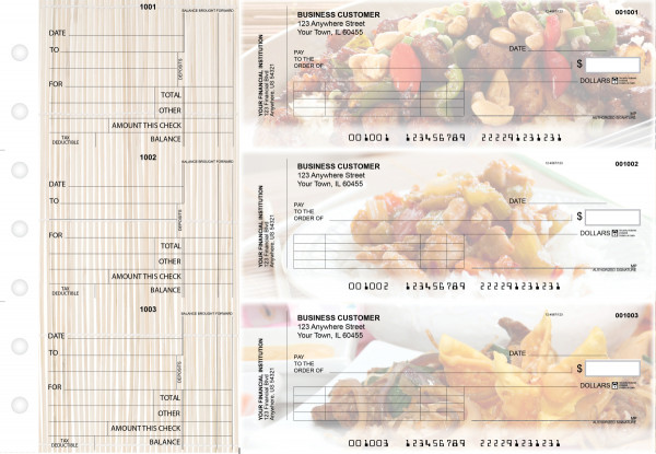 Chinese Cuisine Standard Invoice Business Checks | BU3-CDS04-SNV