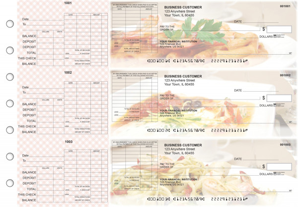 Italian Cuisine General Itemized Invoice Business Checks | BU3-CDS05-GII