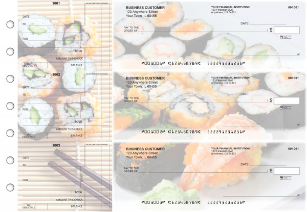 Japanese Cuisine Standard Mailer Business Checks | BU3-CDS06-SML