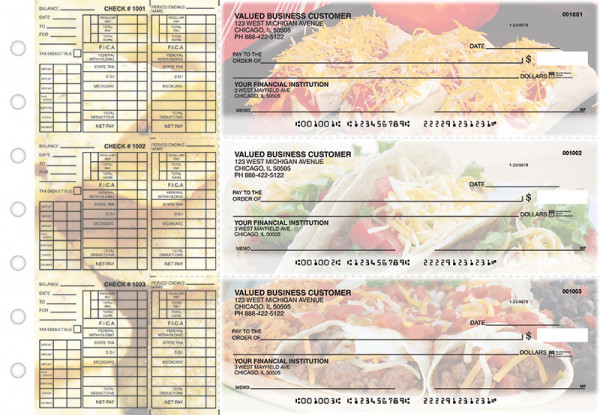 Mexican Cuisine Payroll Designer Business Checks | BU3-CDS07-PAY
