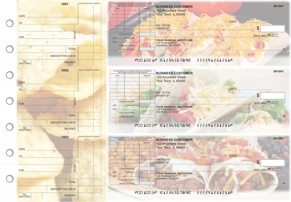 Mexican Cuisine Standard Itemized Invoice Business Checks | BU3-CDS07-SII