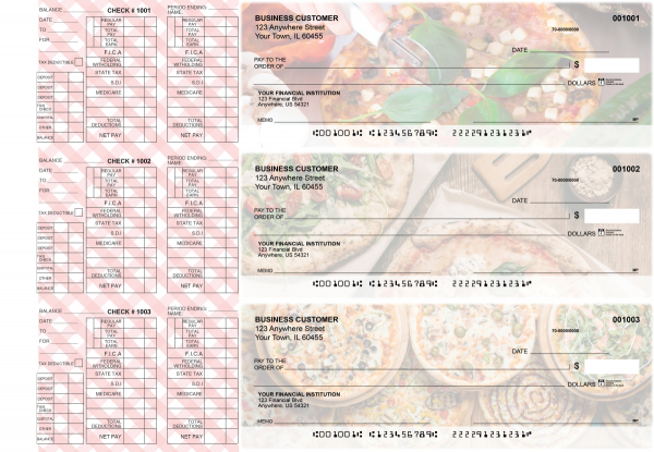 Pizza Payroll Designer Business Checks | BU3-CDS08-PAY