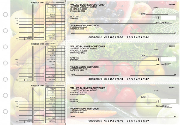 Fresh Produce Multi Purpose Designer Business Checks  | BU3-CDS09-DEP