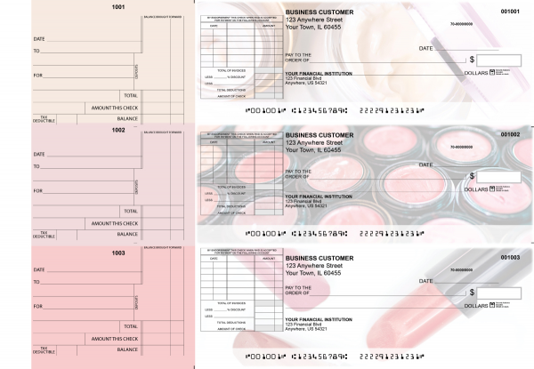 Makeup Standard Itemized Invoice Business Checks | BU3-CDS12-SII