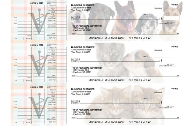 Veterinarian Multi Purpose Designer Business Checks  | BU3-CDS14-DEP