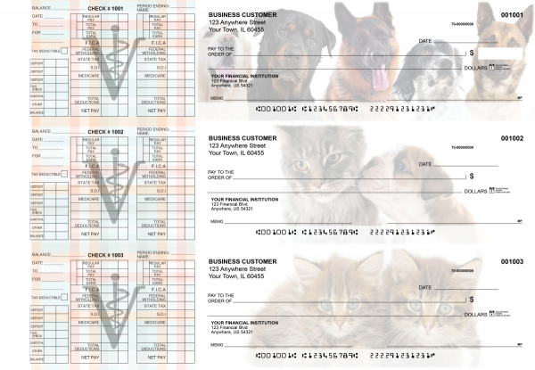 Veterinarian Payroll Designer Business Checks | BU3-CDS14-PAY