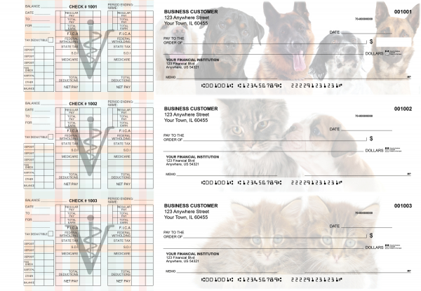 Veterinarian Payroll Designer Business Checks  | BU3-CDS14-PAY