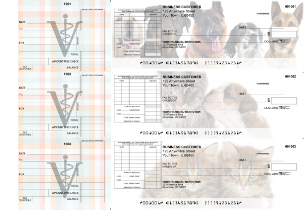 Veterinarian Standard Itemized Invoice Business Checks | BU3-CDS14-SII