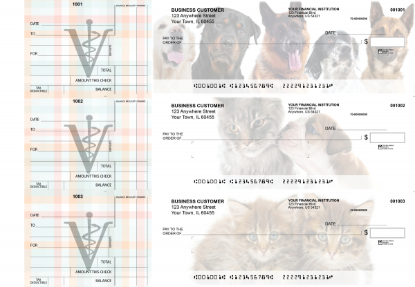 Veterinarian Standard Mailer Business Checks | BU3-CDS14-SML