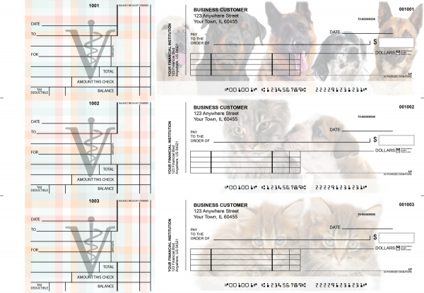 Veterinarian Standard Invoice Business Checks | BU3-CDS14-SNV