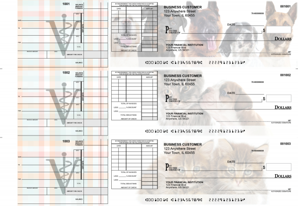 Veterinarian Itemized Invoice Business Checks | BU3-CDS14-TNV