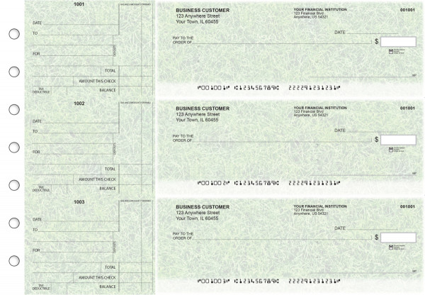 Grassy Standard Mailer Business Checks | BU3-CDS17-SML