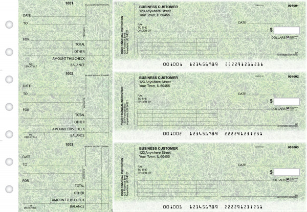 Grassy Standard Invoice Business Checks | BU3-CDS17-SNV