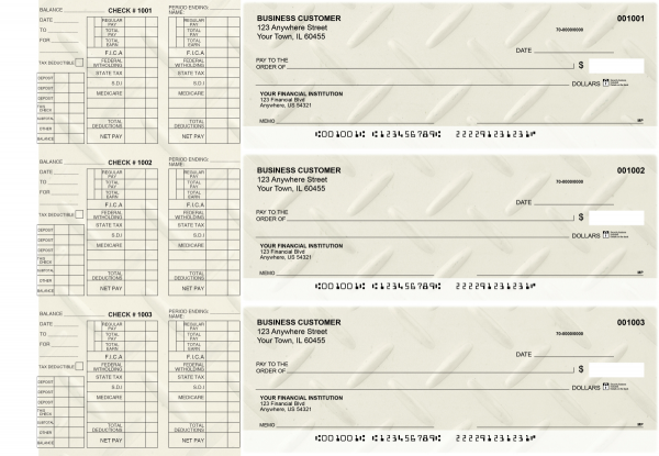 Iron Payroll Designer Business Checks | BU3-CDS18-PAY