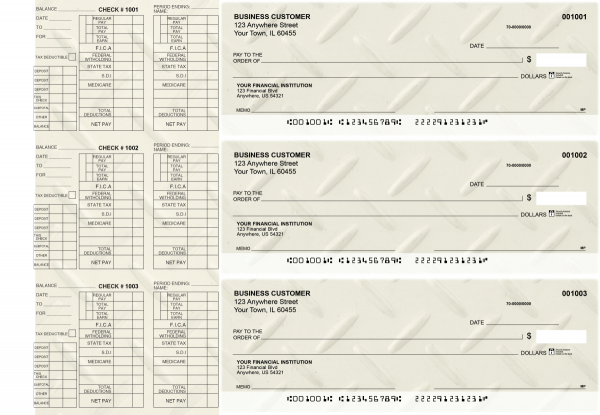 Iron Payroll Designer Business Checks  | BU3-CDS18-PAY