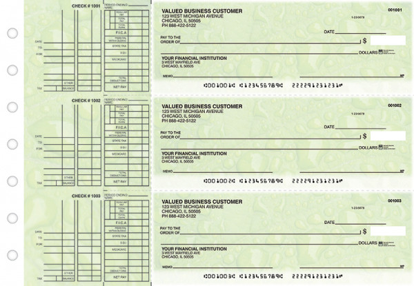 Leaf Multi Purpose Designer Business Checks | BU3-CDS19-DEP