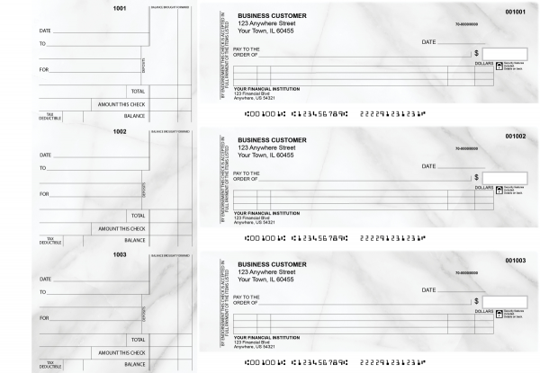 Marble Itemized Counter Signature Business Checks | BU3-CDS20-ICS