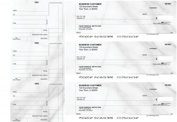 Marble Standard Counter Signature Business Checks | BU3-CDS20-SCS