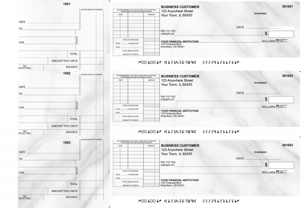 Marble Standard Itemized Invoice Business Checks | BU3-CDS20-SII