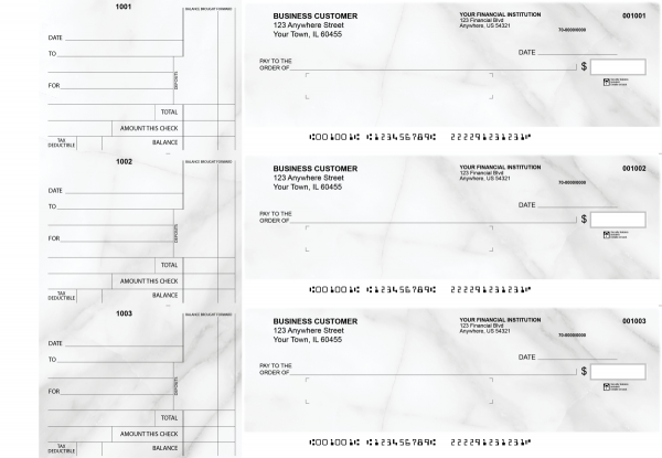 Marble Standard Mailer Business Checks | BU3-CDS20-SML