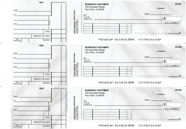 Marble Standard Invoice Business Checks | BU3-CDS20-SNV