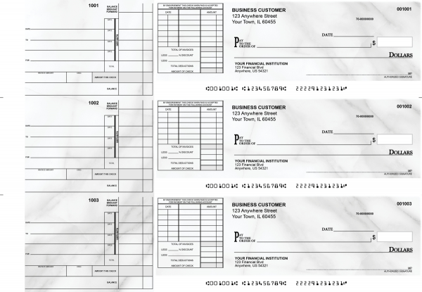 Marble Itemized Invoice Business Checks | BU3-CDS20-TNV