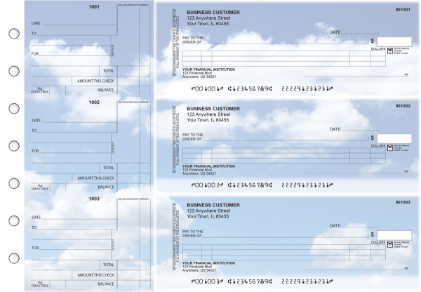 Clouds Itemized Counter Signature Business Checks | BU3-CDS21-ICS