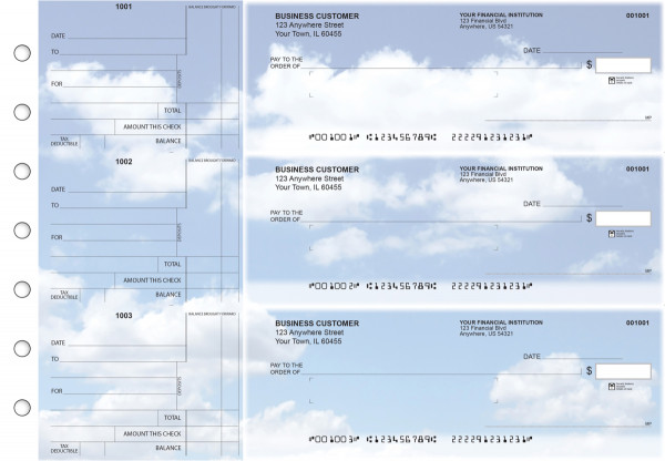 Clouds Standard Mailer Business Checks | BU3-CDS21-SML