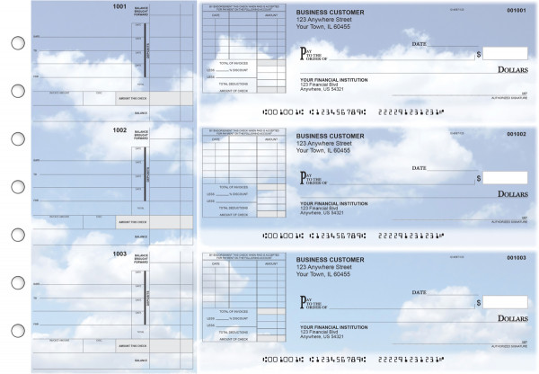 Clouds Itemized Invoice Business Checks | BU3-CDS21-TNV