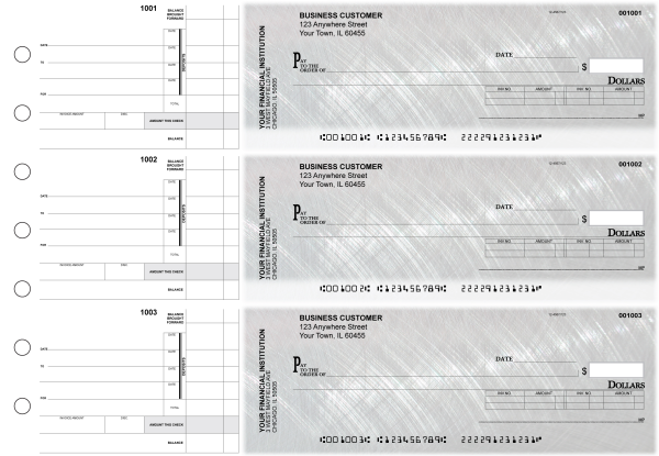 Brushed Metal Invoice Business Checks | BU3-CDS23-INV