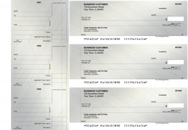 Brushed Metal Standard Counter Signature Business Checks | BU3-CDS23-SCS