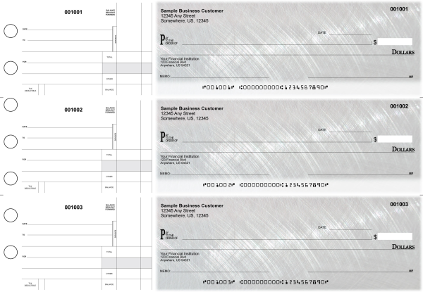 Brushed Metal Standard Disbursement Designer Business Checks | BU3-CDS23-SDS