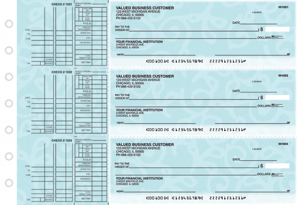 Swirls Multi Purpose Designer Business Checks  | BU3-CDS24-DEP