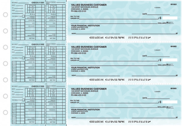 Swirls Payroll Designer Business Checks | BU3-CDS24-PAY