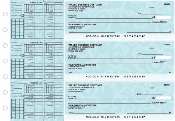 Swirls Payroll Designer Business Checks  | BU3-CDS24-PAY