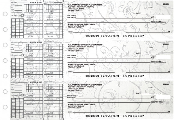 Vintage Payroll Designer Business Checks | BU3-CDS25-PAY