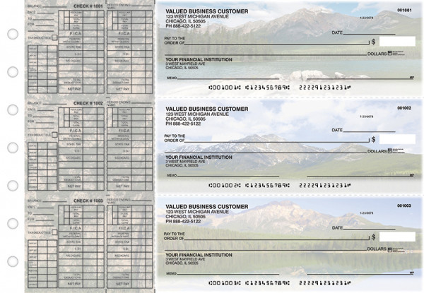 Scenic Mountains Payroll Designer Business Checks | BU3-CDS29-PAY