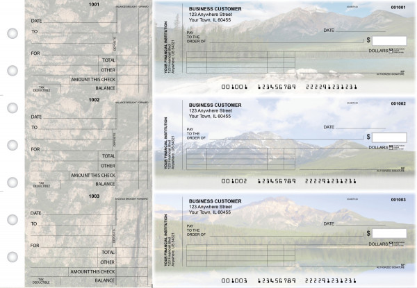 Scenic Mountains Standard Invoice Business Checks | BU3-CDS29-SNV