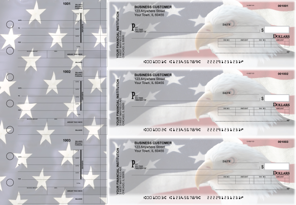 American Flag Invoice Business Checks | BU3-CDS32-INV