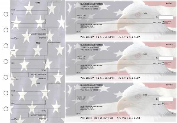 American Flag Standard Counter Signature Business Checks | BU3-CDS32-SCS