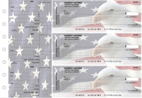 American Flag Standard Invoice Business Checks | BU3-CDS32-SNV