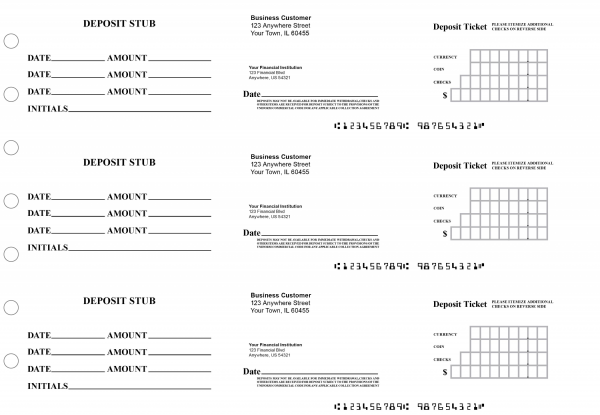 Business 3 Per Page Deposit Tickets | BU3-DEP