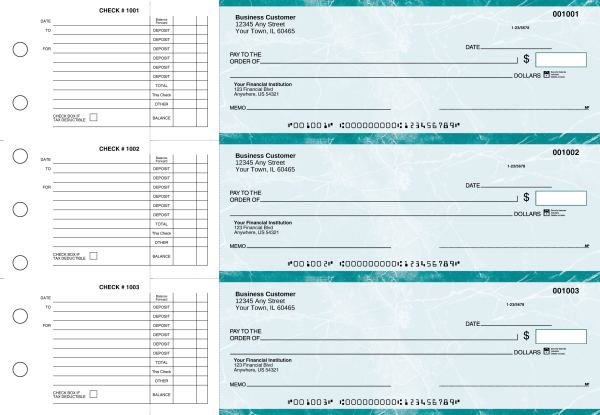 Teal Marble Accounts Payable Business Checks | BU3-EMA01-DED