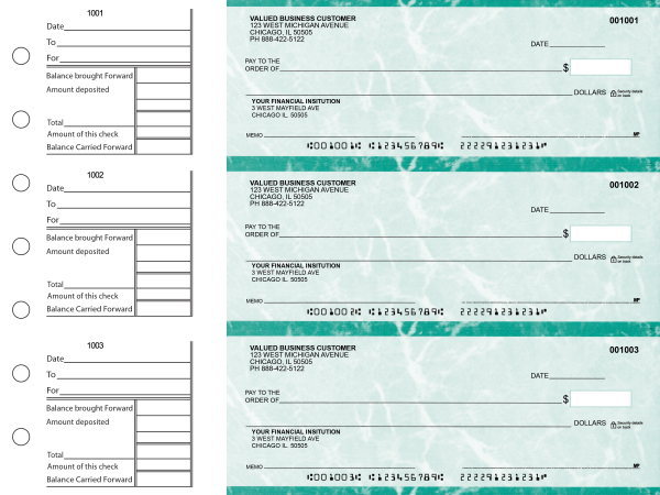 Teal Marble General Business Checks | BU3-EMA01-GEN