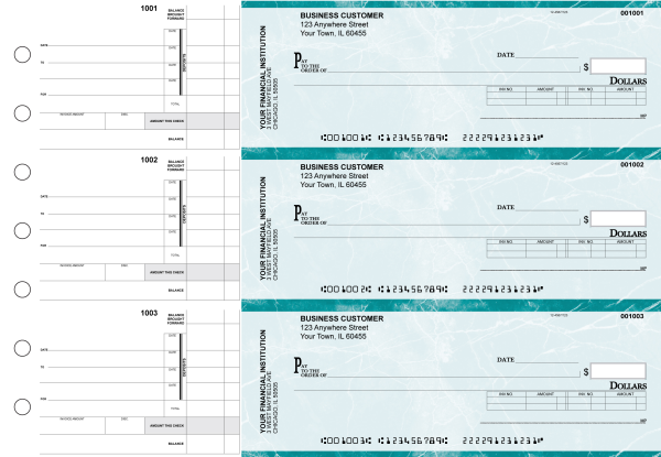 Teal Marble Invoice Business Checks | BU3-EMA01-INV