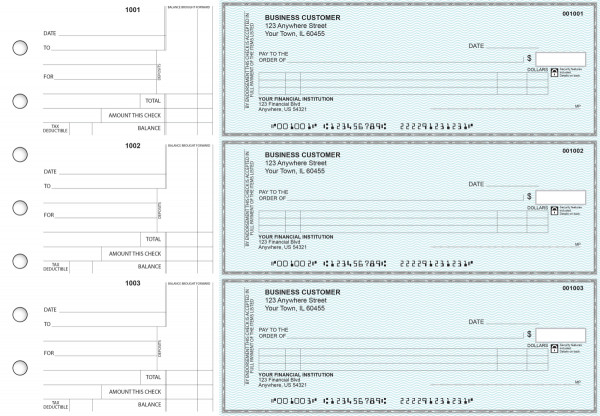 Teal Safety Itemized Counter Signature Business Checks | BU3-ESF01-ICS