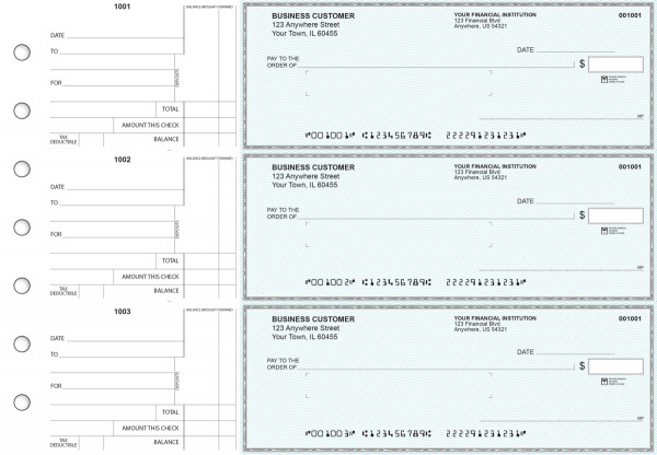 Teal Safety Standard Mailer Business Checks | BU3-ESF01-SML