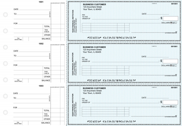 Teal Safety Standard Invoice Business Checks | BU3-ESF01-SNV