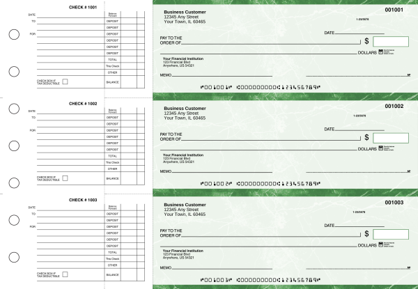 Green Marble Accounts Payable Business Checks | BU3-GMA01-DED